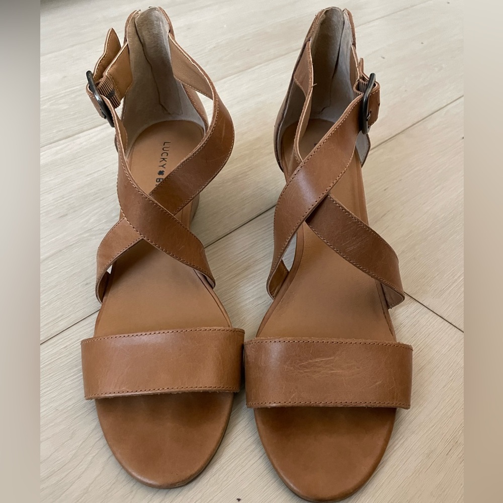 Lucky brand wedge sandals size 9.5